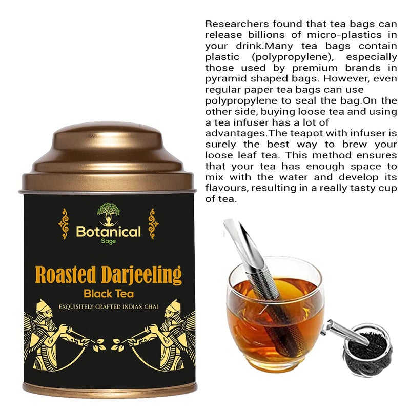 Botanical Sage- Roasted Darjeeling Black Tea 100g With Free Tea Infuser | Selected | Luxury Tea - Image 2