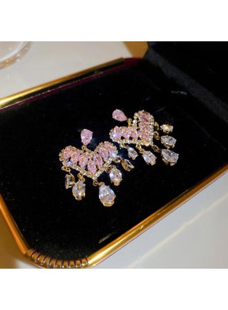 Pink Zircon Butterfly Drop Earrings French Style Artistic Ear Hook Fashion Creative Trend Stud - pzsku/Z39D9E955203DB07E10CDZ/45/1746189049/297cdb1c-fa91-48c3-827c-195ae9e39774