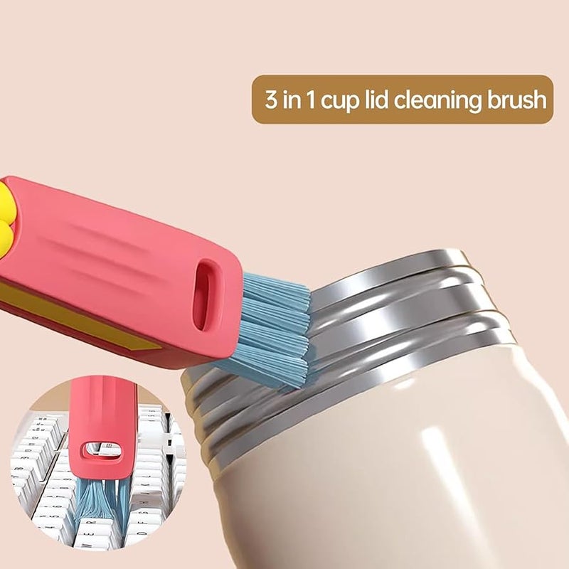 Multifunctional 3 in 1 Cup Lid Cleaning Brush, 2026 Upgraded Cup Cleaning Brush Portable Crevice Cleaning Brush Set for Bottle Gap Tight Spaces Cup, Cup Lid Cleaning Brush for Home Use (Blue*) - Image 2