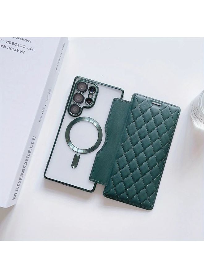 غطاء شحن مغناطيسي أخضر غامق لحالة Samsung Galaxy A15 - Image 1