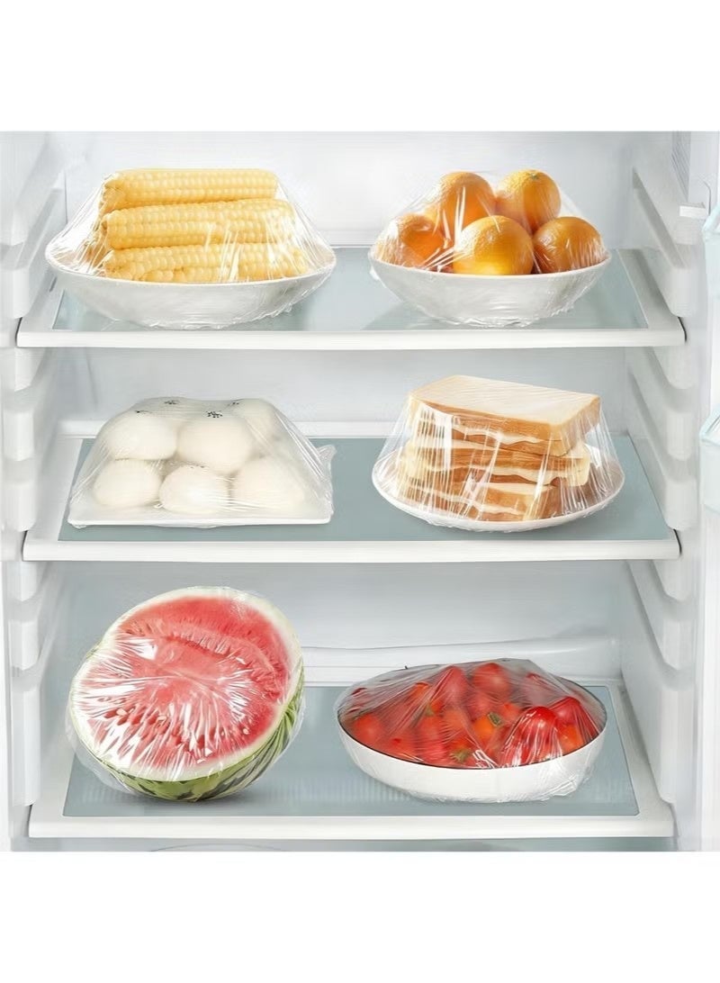Monda 100PCS Disposable Elastic Food Covers Clear Plastic Wrap Bowl Covers Food Storage Protectors Stretchable Hygienic Food Cover for Kitchen Fridge Fruits Vegetables Party Leftovers - Image 3