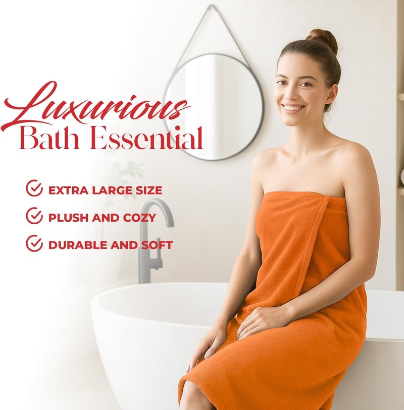 Riverside Pack of 1 Jumbo Bath Sheet 40 x 80 Inches - Extra Large Bath Towel, Super Soft & Highly Absorbent, 100% Cotton Quick Dry, Perfect to Wrap Yourself in - Orange - Image 4