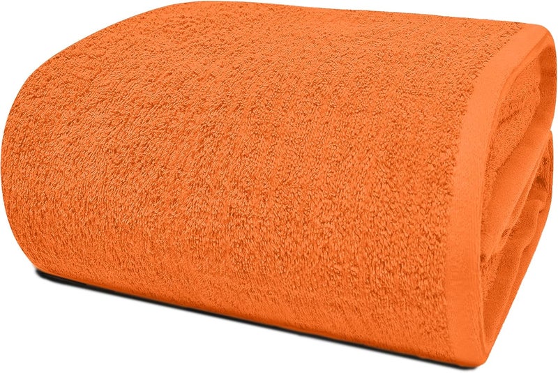 Riverside Pack of 1 Jumbo Bath Sheet 40 x 80 Inches - Extra Large Bath Towel, Super Soft & Highly Absorbent, 100% Cotton Quick Dry, Perfect to Wrap Yourself in - Orange - Image 1