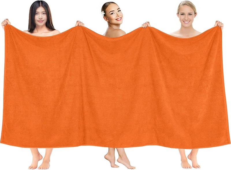 Riverside Pack of 1 Jumbo Bath Sheet 40 x 80 Inches - Extra Large Bath Towel, Super Soft & Highly Absorbent, 100% Cotton Quick Dry, Perfect to Wrap Yourself in - Orange - Image 2