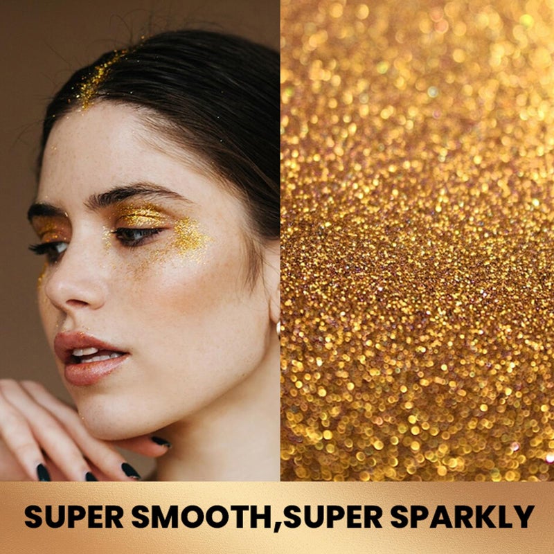MEICOLY Gold Face Body Glitter Stick,Music Festival Accessories Outfits for Women,Sparkle Glitter Makeup for Face/Body/Hair/,Hair Glitter for Kids,Mardi Gras Accessories,Fine Glitter - Image 4