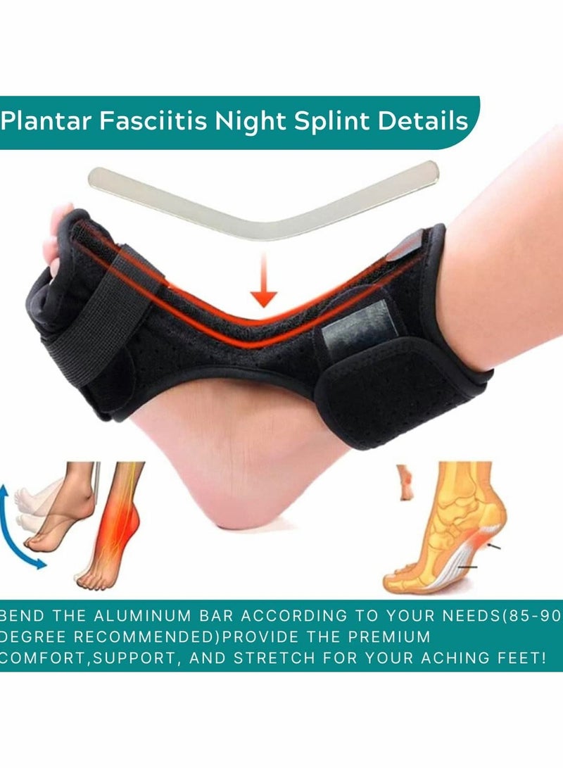 Excefore Plantar Fasciitis Night Splint, Universal Foot Drop Orthotic Brace Support Adjustable Breathable Plantar Fasciitis Relief Splints - Image 3