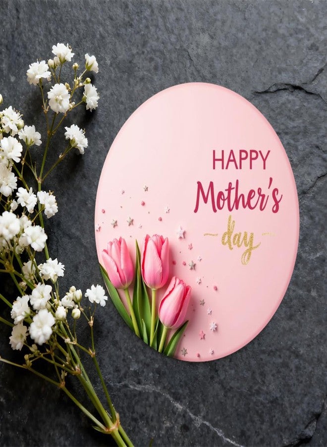 SLGIFT 48pcs Circular Stickers Pink Tulip Flowers Happy Mothers Day Gift Packaging Stickers - Image 5