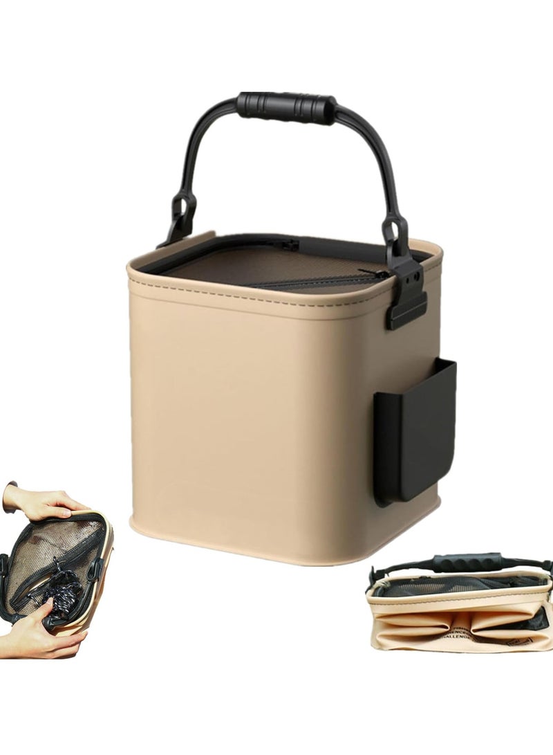 8L Multifunctional Foldable Fish Bucket with Handle, Ideal for Fishing, Camping, Gardening, and Outdoor Activities - Image 1
