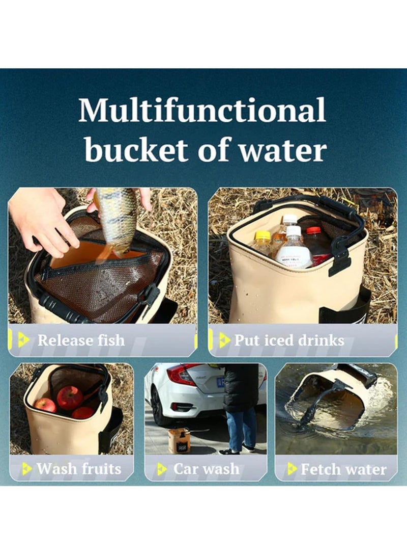 8L Multifunctional Foldable Fish Bucket with Handle, Ideal for Fishing, Camping, Gardening, and Outdoor Activities - Image 3