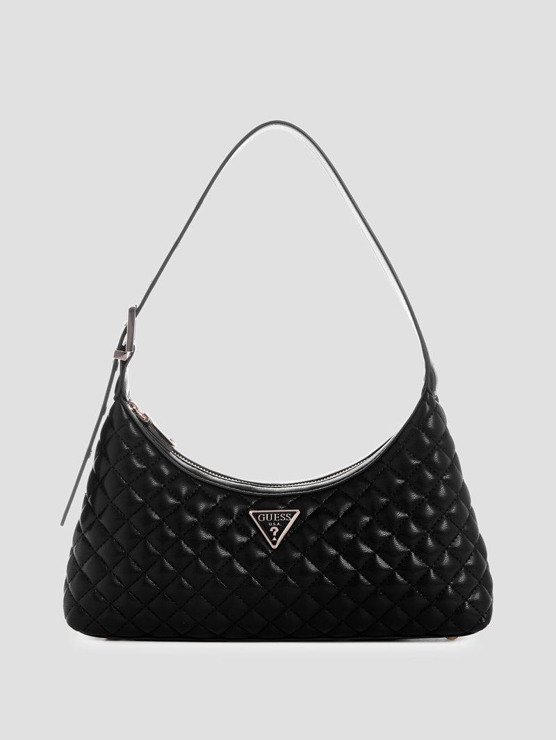 GUESS Women's Eco Rianee Quilted Shoulder Bag Black - Image 1