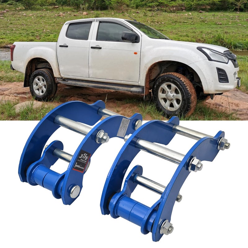 JS SUPER WORK 2 Rear Comfort GShackle Lift Kit Fit for DMAX 20122019 Heavy Duty Steel Level Leaf Spring Shackles for Smoother Ride Suspension Leveling Upgrade for OffRoad Highway - Image 2