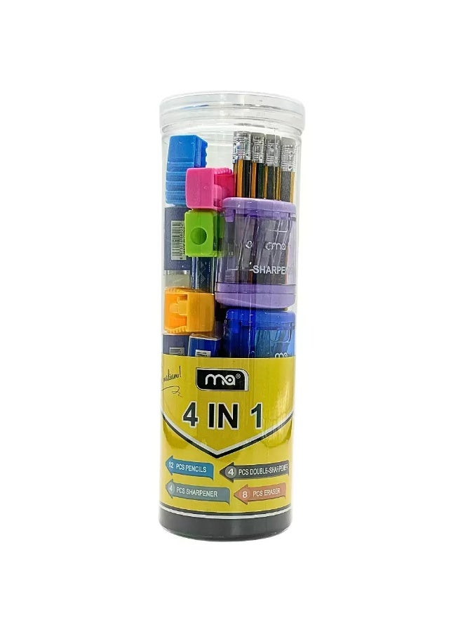Ma 4 in 1 School Basic Stationery Kit With Box- 28pcs - Image 2