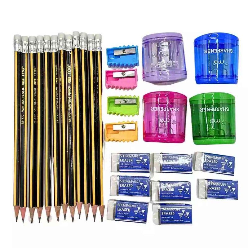 Ma 4 in 1 School Basic Stationery Kit With Box- 28pcs - Image 1