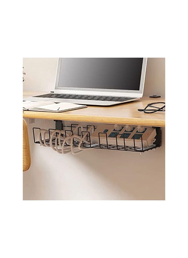 Yuroochii Management Under Desk Tray -No Drill Cable Organizer for Wire Management, Under Desk Cord Organizer with Clamp Mount System for Wire Management for Office Home No Damage to Desk  - Image 2