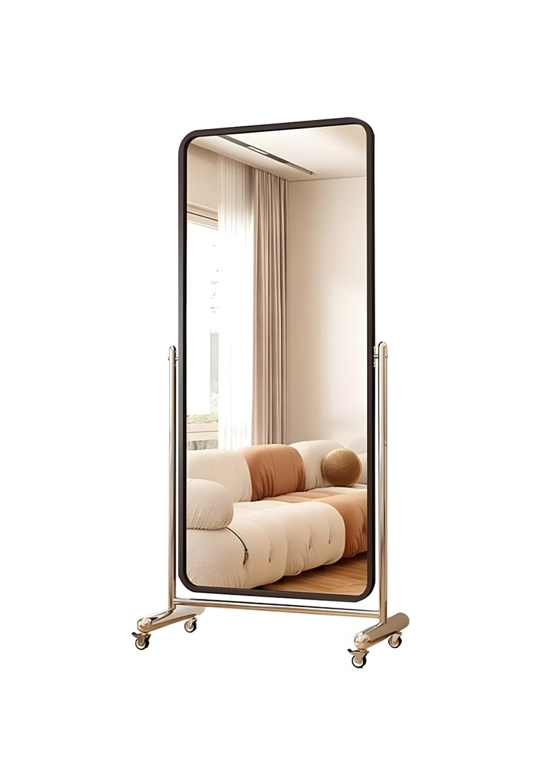 Taimi Full Length Mirror with Wheels 160x60cm, Floor Mirror with Black Frame and Steel Stand, Mirror for Bedroom, Living Room, Dressing Room and Gym Mirror - Image 4