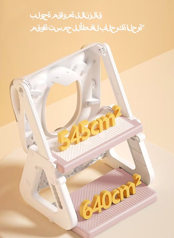 كيلا مقعد تدريب مرحاض ثلاثي مع سلم مانع للانزلاق - قابل للتحويل إلى كرسي أطفال ومرحاض منفصل، تصميم محمول وآمن للأطفال (سلم متعدد الاستخدامات) - Image 3