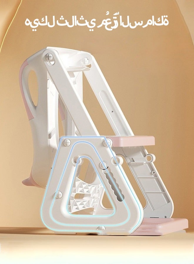 كيلا مقعد تدريب مرحاض ثلاثي مع سلم مانع للانزلاق - قابل للتحويل إلى كرسي أطفال ومرحاض منفصل، تصميم محمول وآمن للأطفال (سلم متعدد الاستخدامات) - Image 4