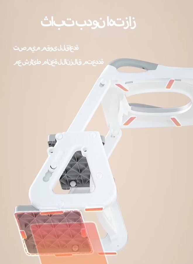 كيلا مقعد تدريب مرحاض ثلاثي مع سلم مانع للانزلاق - قابل للتحويل إلى كرسي أطفال ومرحاض منفصل، تصميم محمول وآمن للأطفال (سلم متعدد الاستخدامات) - Image 5