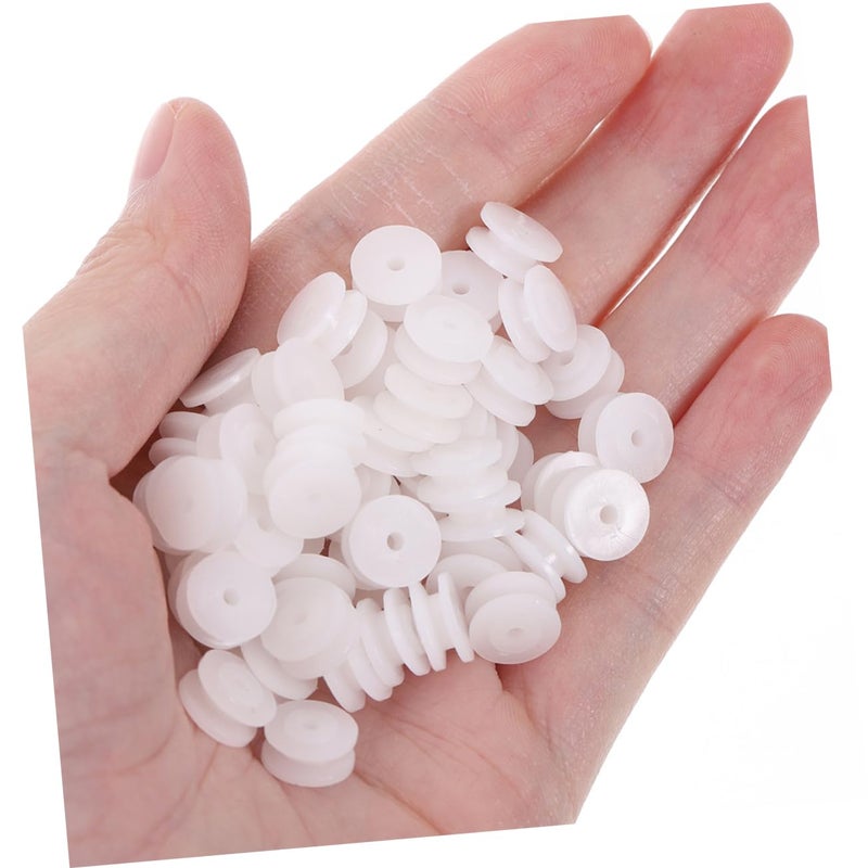 White Plastic Belt Pulley Wheel Set 60pcs For DIY Model Making Educational Projects - Image 5
