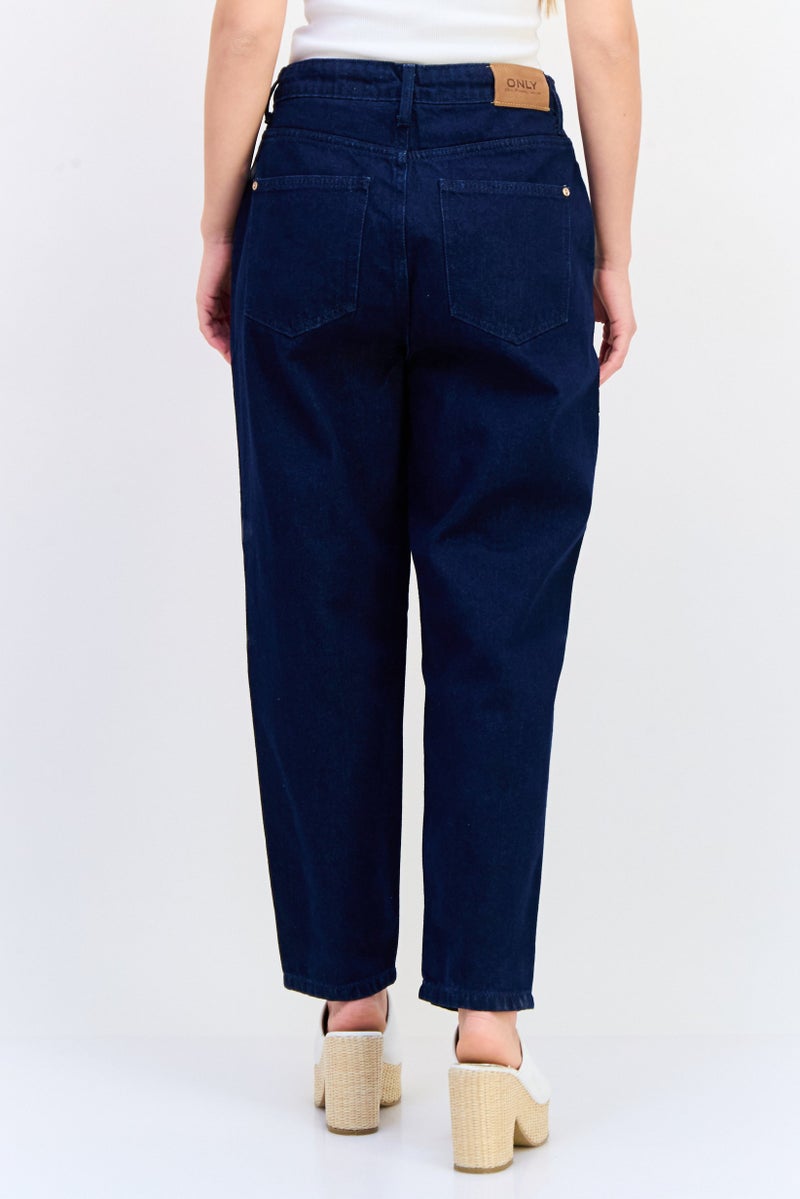 ONLY Women Skinny Fit Solid Stretchable Jeans, Dark Blue  - Image 2