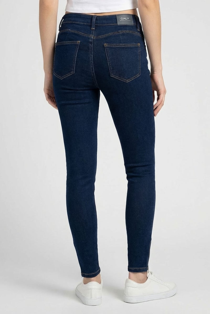ONLY Women Skinny Fit Solid Stretchable Jeans, Dark Blue - Image 5
