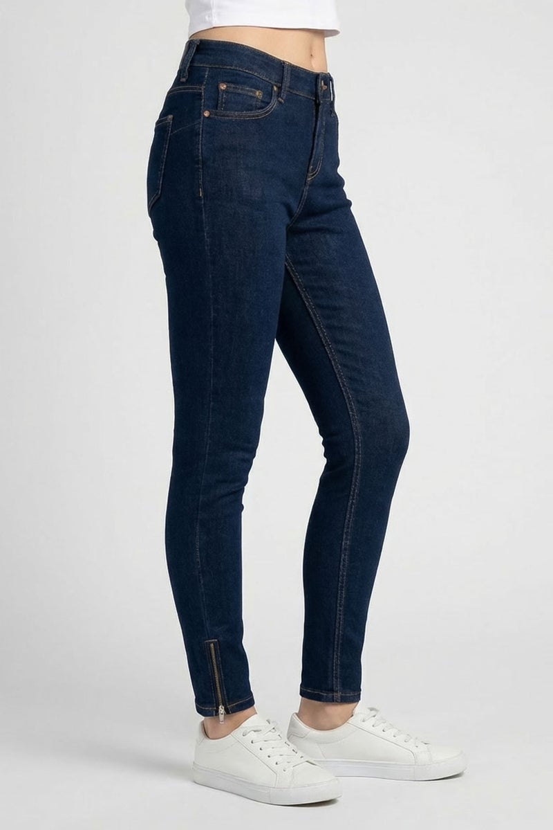 ONLY Women Skinny Fit Solid Stretchable Jeans, Dark Blue - Image 2