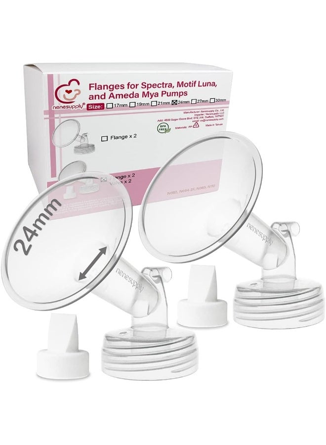 Nenesupply Compatible 24mm Flange and Duckbill Valves for Spectra S1 Spectra S2 Breastpump - Image 1