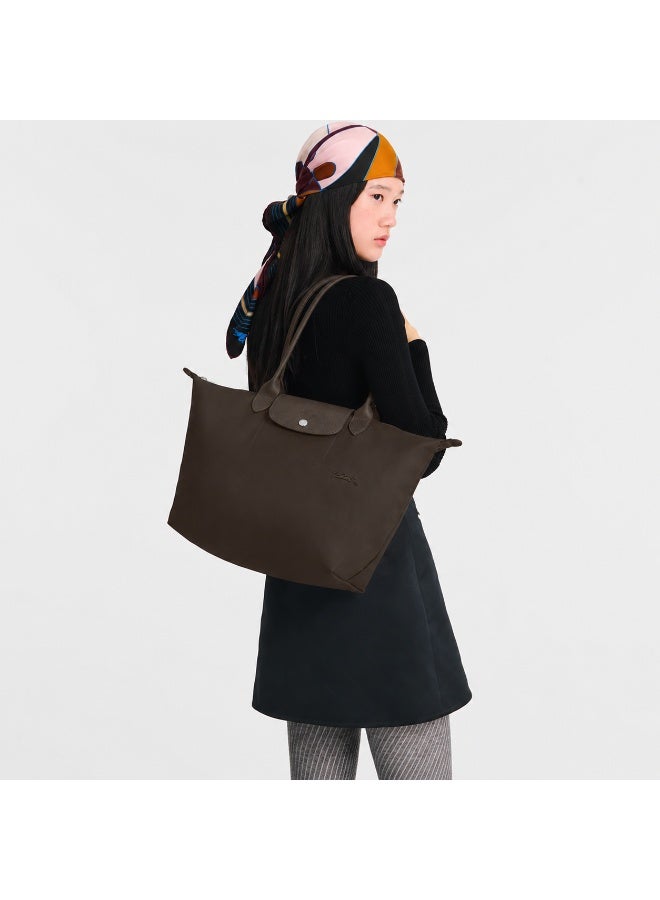 Longchamp Le Pliage 70th Anniversary Eco Edition Large Foldable Tote Bag, Chocolate Brown - Image 2