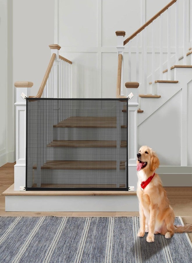 Cupount Baby Gate for Stairs - Dog Gate Indoor Mesh Pet Gates for Doorways (Black, 30" H x 41" W) - Image 1