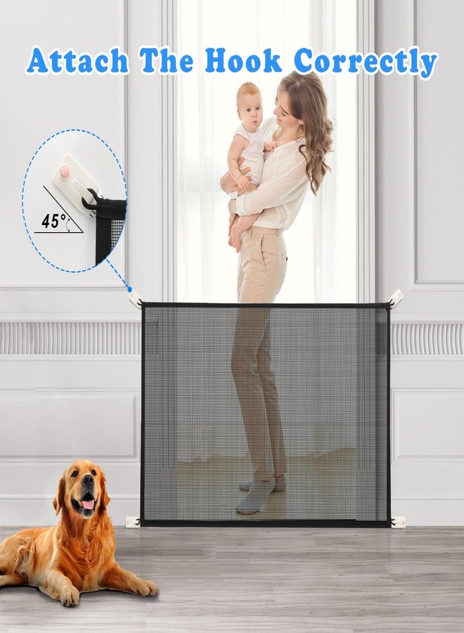 Cupount Baby Gate for Stairs - Dog Gate Indoor Mesh Pet Gates for Doorways (Black, 30" H x 41" W) - Image 2