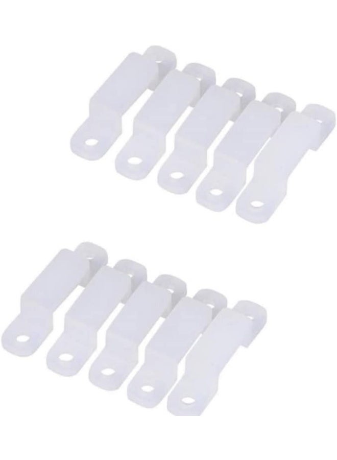 Royal Apex Led Strip Light Mounting Brackets Led Strip Holder Fastener Fixing Clips With Mounting Screws Pack Of 10 - Image 1