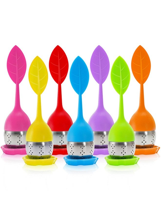Bekith Bekith 7 Pack Silicone Tea Infuser, Cute Loose Leaf Tea Steeper, Fine Mesh Tea Strainer with Drip Tray, Stainless Steel Tea Filter Ball Tea Diffuser Steeper for Cup Mug - Image 1