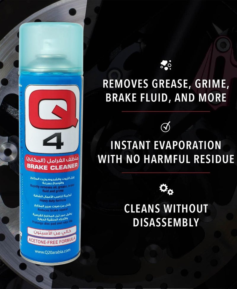 2PCS Brake Cleaner Spray (500ml), Acetone-Free Heavy Duty Automotive Brake Parts Cleaner, Fast Evaporating Oil Grease Grime & Brake Fluid Remover for Disc, Rotor, Pad, Caliper & Drum Cleaning-Q4 - Image 5