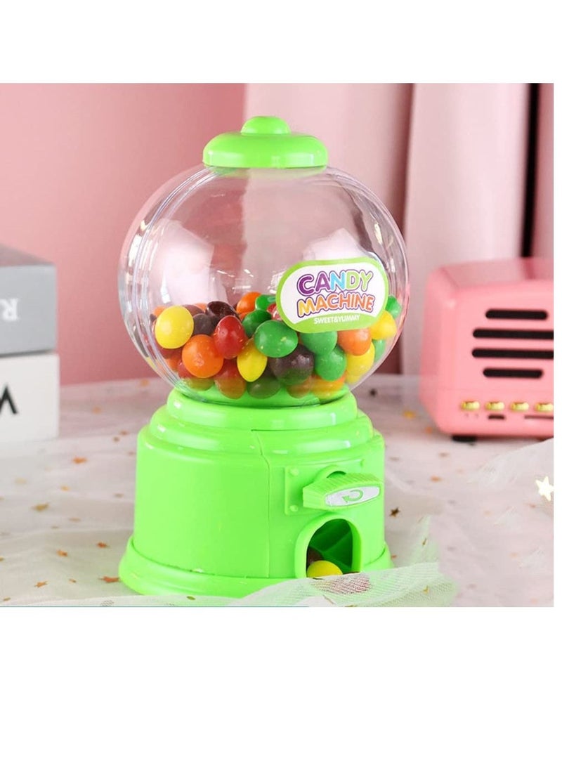 Generic Candy Vending Machine, Portable Children Candy Machine Plastic Mini Gumballs Dispenser Kids Kindergarten Gift, Vending Machine, Vintage Style Sweet Bubblegum Fun Toy Machine for 3 age (Green)  - Image 1