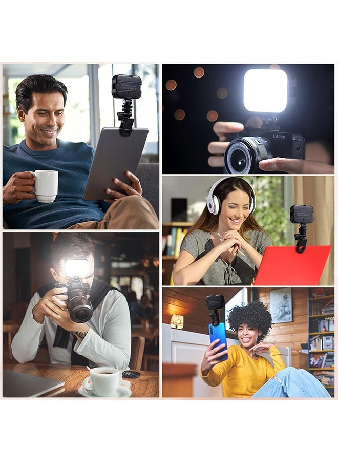 جي أس ضوء LED الفيديو، ضوء الكمبيوتر للاجتماعات، ضوء فيديو متعدد الزوايا قابل للتعديل والتركيب، مصباح جيب متعدد الوظائف مع مشابك، ضوء هاتف محمول مضغوط لتصوير الفيديو. - Image 4