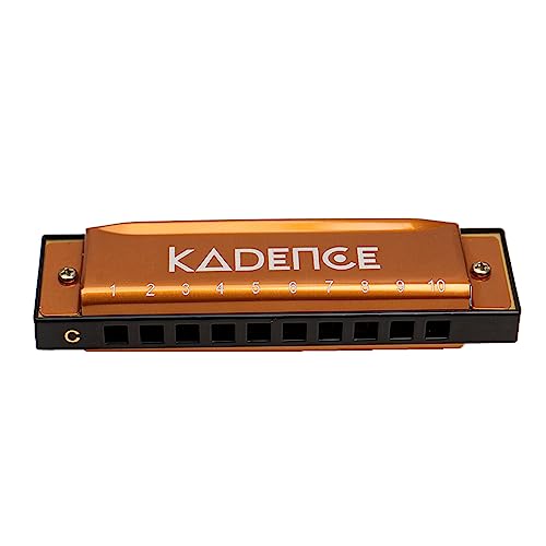 Kadence T104-GD Diatonic Harmonica | Key of C with 10 Holes and 20 Tones | Portable Mouth Organ with Hard Case | Includes Learning Course | Gold - Image 4