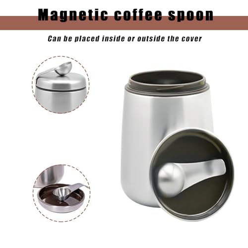 MEKBOK Coffee Canister,Airtight Stainless Steel Kitchen Food Storage Container with Date Tracker and Scoop for Grounds Coffee,Airtight Coffee Beans, Flour,Cereal,(18 OZ - Image 4