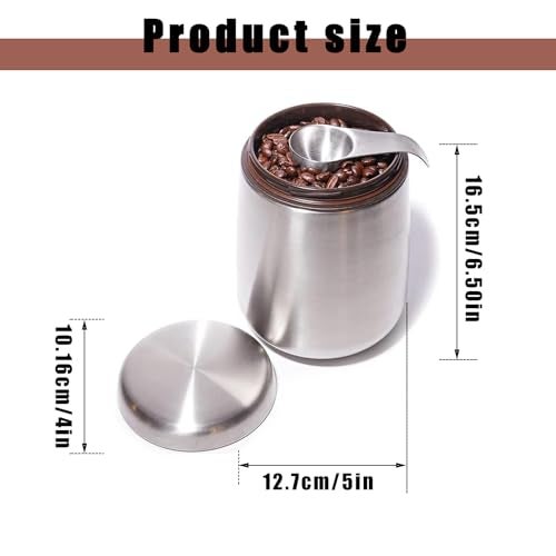 MEKBOK Coffee Canister,Airtight Stainless Steel Kitchen Food Storage Container with Date Tracker and Scoop for Grounds Coffee,Airtight Coffee Beans, Flour,Cereal,(18 OZ - Image 5