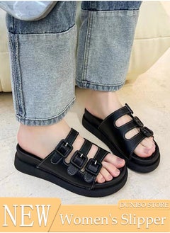 Women's Summer Walking Sandals Air Cushion Support Platform Open Tole Slippers Comfortable Casual Wedge Sandals Beach Slippers Indoor and Out Door