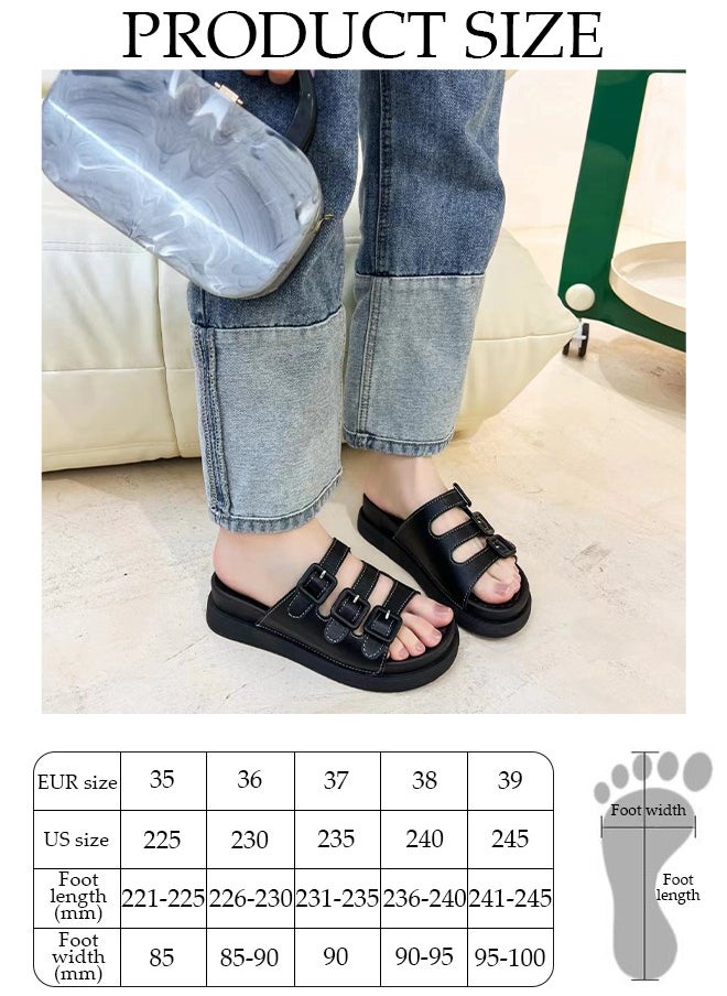 DUNISO - Women's Summer Walking Sandals Air Cushion Support Platform Open Tole Slippers Comfortable Casual Wedge Sandals Beach Slippers Indoor and Out Door - Image 1