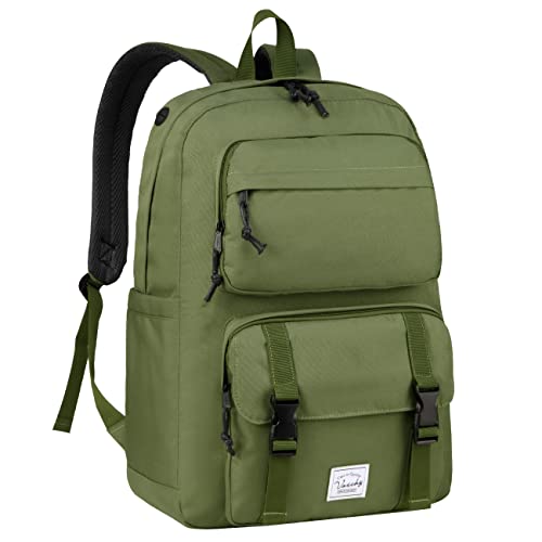 VASCHY Backpack for Men Unisex Large Fashion Schoolbag Book bag Rucksack for High SchoolCollegeWorkTravelCommuter Green - Image 1