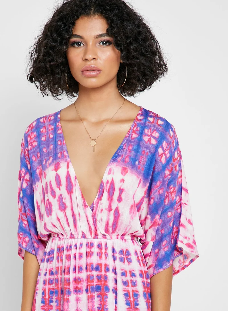 FOREVER 21 Surplice Tie Dye Maxi Dress
