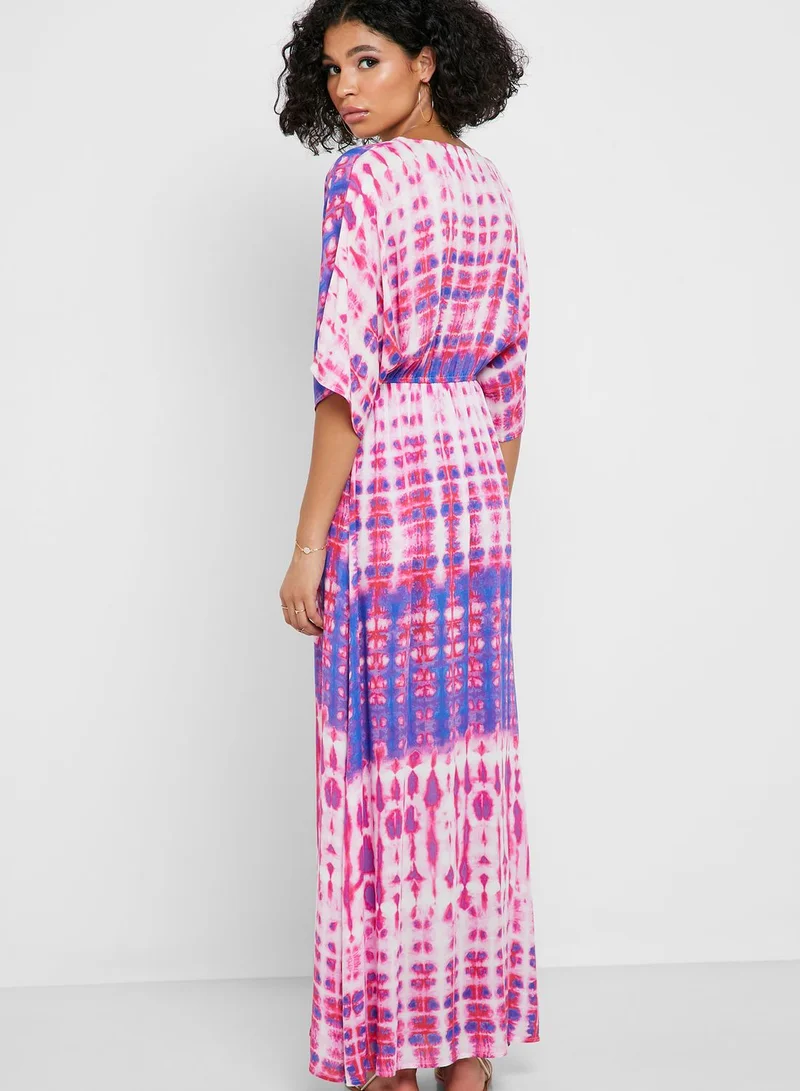FOREVER 21 Surplice Tie Dye Maxi Dress