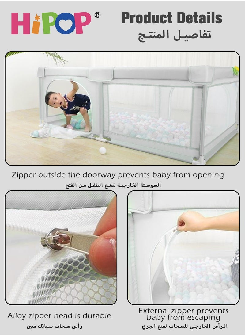 HIPOP - Baby Playpen 180*200cm Play Mat, Indoor Play Game Fence - 1 Pc Mat - Image 1