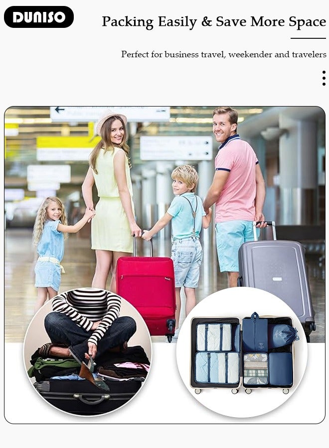 DUNISO 7 Piece Travel Organizer Bags for Luggage, Waterproof and Durable Travel Bags, Packing Cubes for Travel, Compression Cubes for Suitcases, Travel Bags for Clothes, Toiletries, Clothing, Underwear  - Image 3