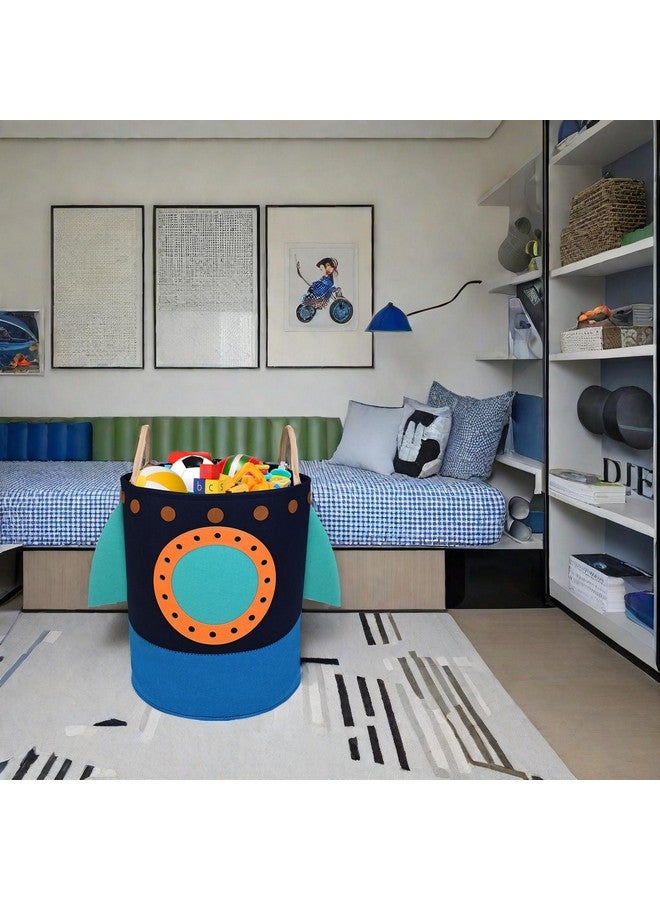 RareCi Laundry Hamper Large Rocket kids laundry basket with Carry Handle. Ideal for Toy Storage, Kids Laundry Hamper, Boys Hamper, Baby Laundry basket,Girls hampers for bedroom,Decor - Image 3