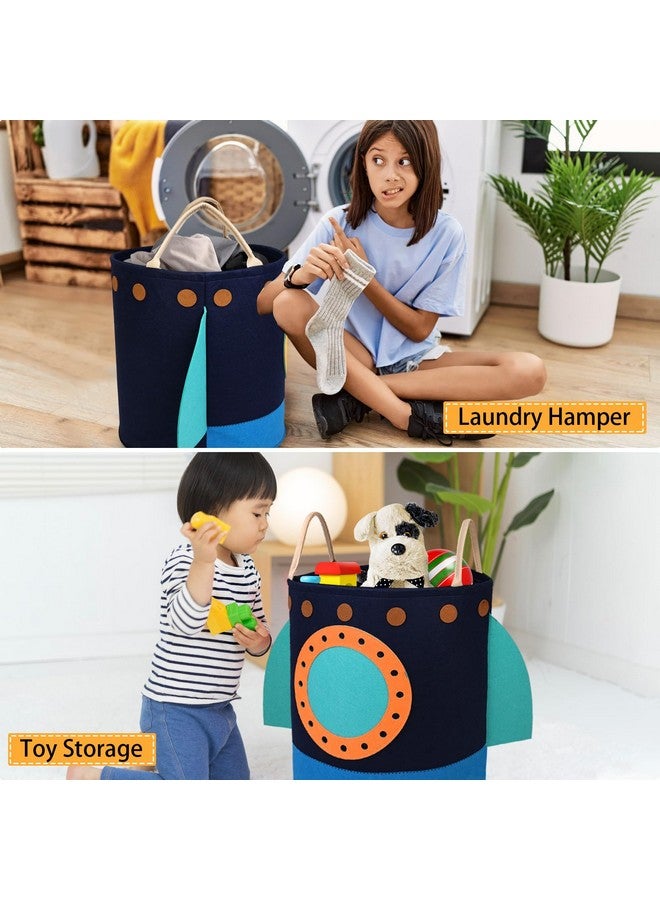 RareCi Laundry Hamper Large Rocket kids laundry basket with Carry Handle. Ideal for Toy Storage, Kids Laundry Hamper, Boys Hamper, Baby Laundry basket,Girls hampers for bedroom,Decor - Image 2