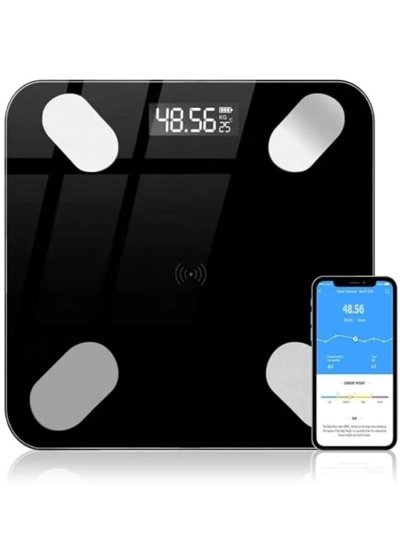 JAJEEK Smart Body Fat & Body Composition Scale | Bluetooth Electronic Weighing Scale with BMI Analyzer, Backlit LCD, Tempered Glass, Mobile App Sync for iOS & Android | 180KG Capacity – Ideal for Health Monitoring  - Image 1