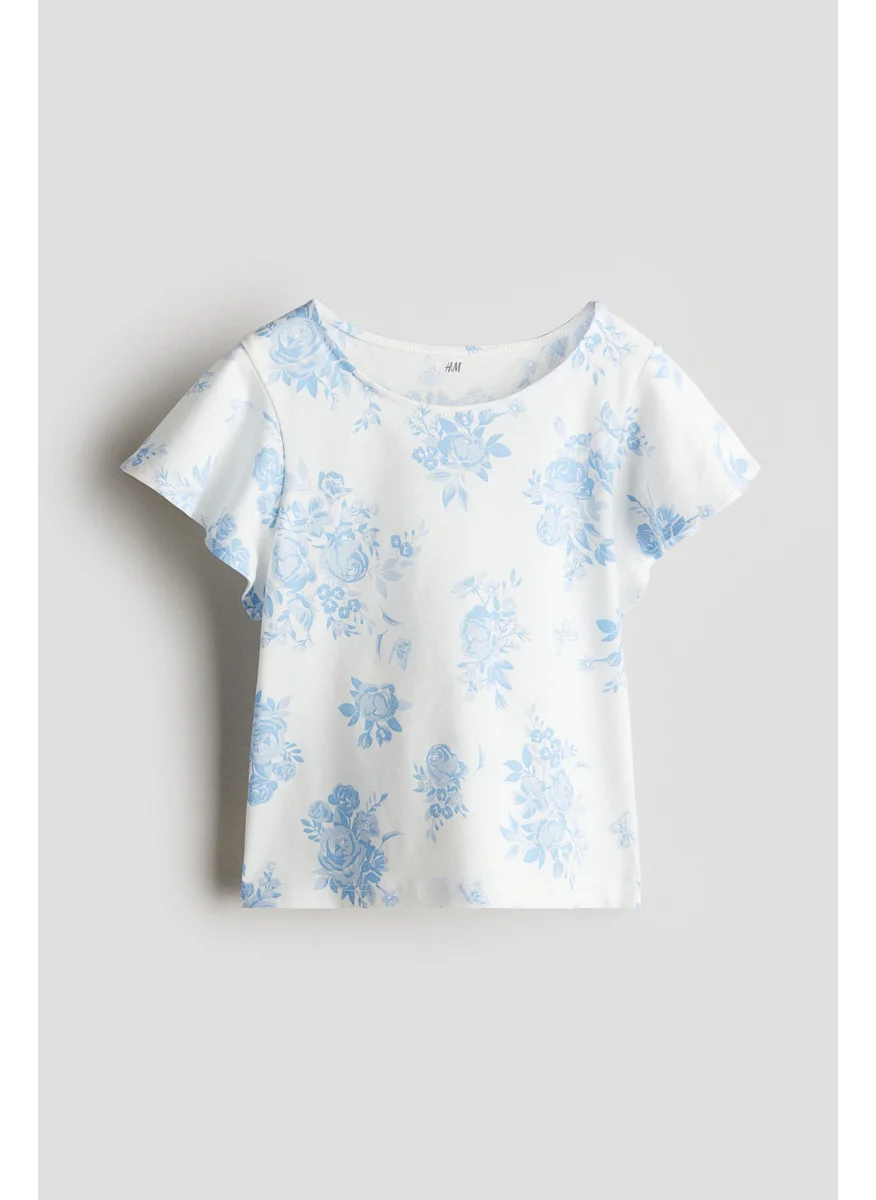 اتش اند ام Flutter-Sleeved Cotton Top