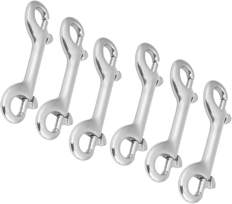Sisims 6 Pcs Marine Grade Double Ended Bolt Snap Diving Hook Clips,Scuba Trigger Clip,Large 4-1/2'' 115mm 316 Stainless Steel (Silver) - Image 1
